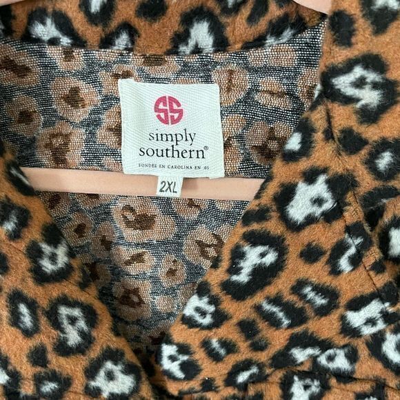 NWT Simply Southern Leopard Print Shacket‎ Size XXL - Picture 4 of 5